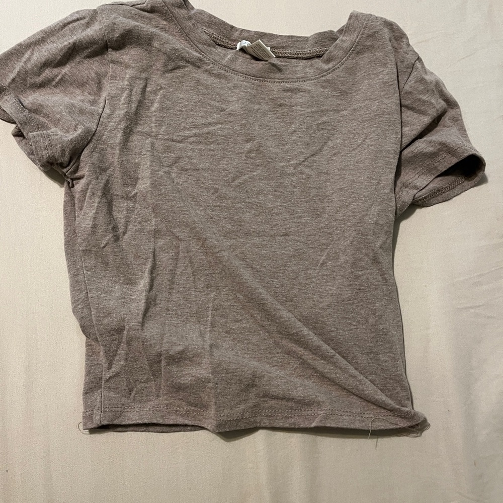 Bozzolo Brown Grey Fitted Short Sleeve Tee